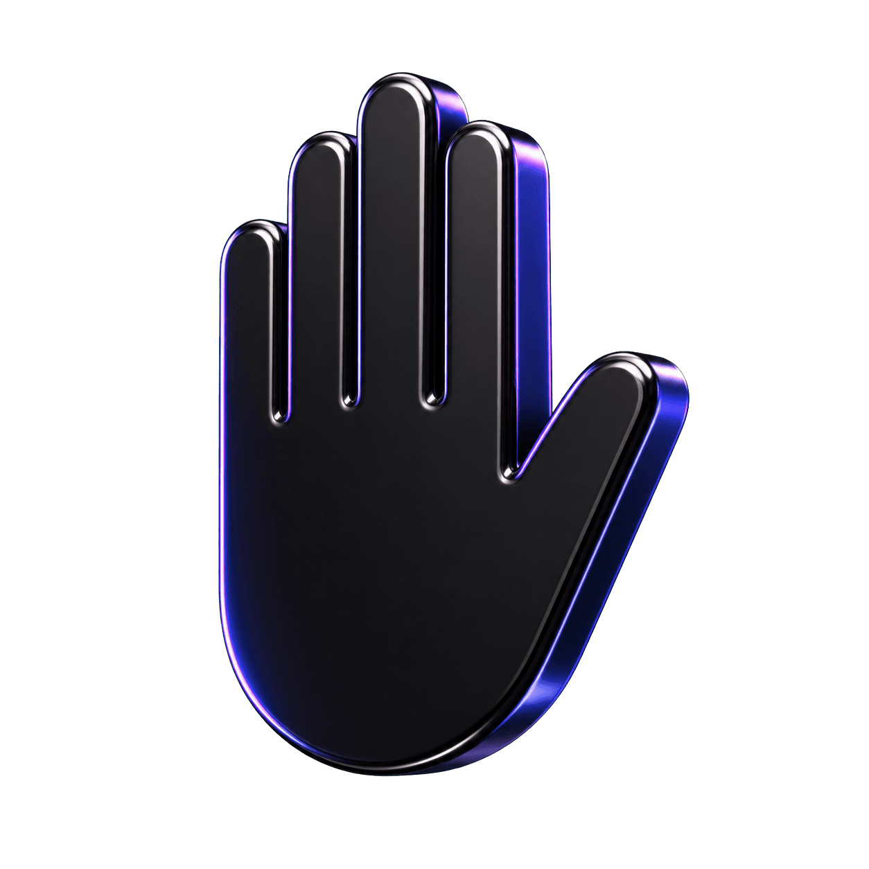 Glossy 3D raised hand