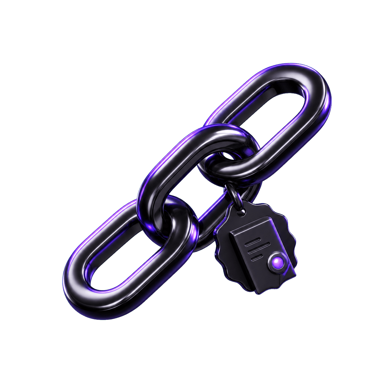 Glossy 3D chain with receipt tag