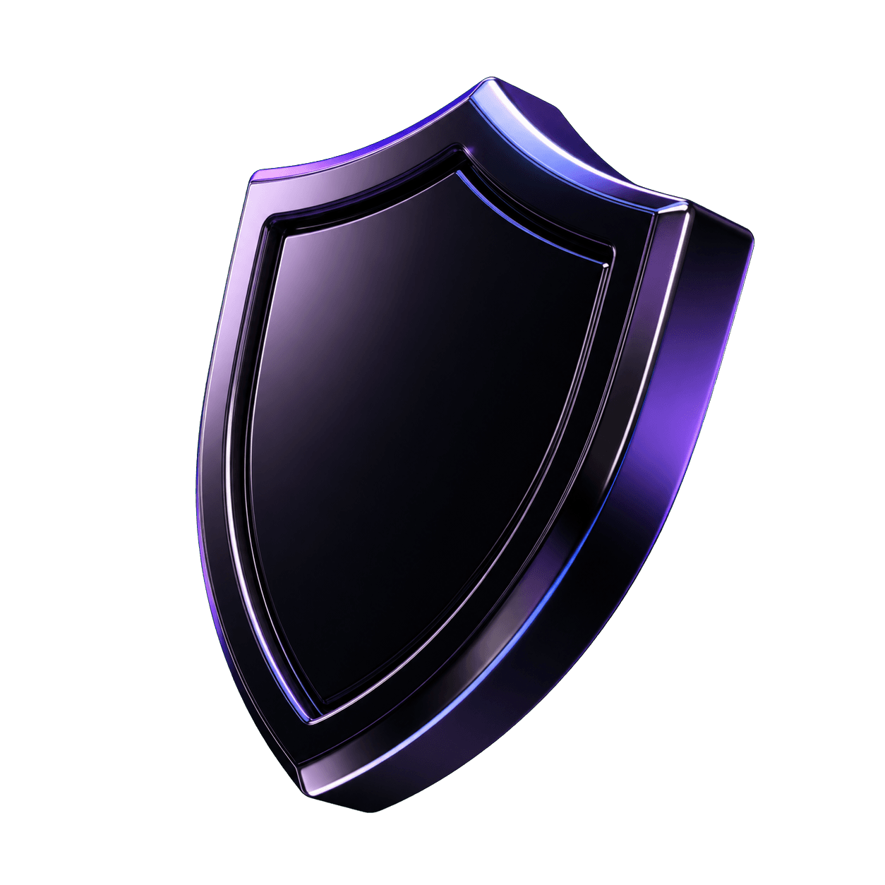 Tilted glossy 3D shield